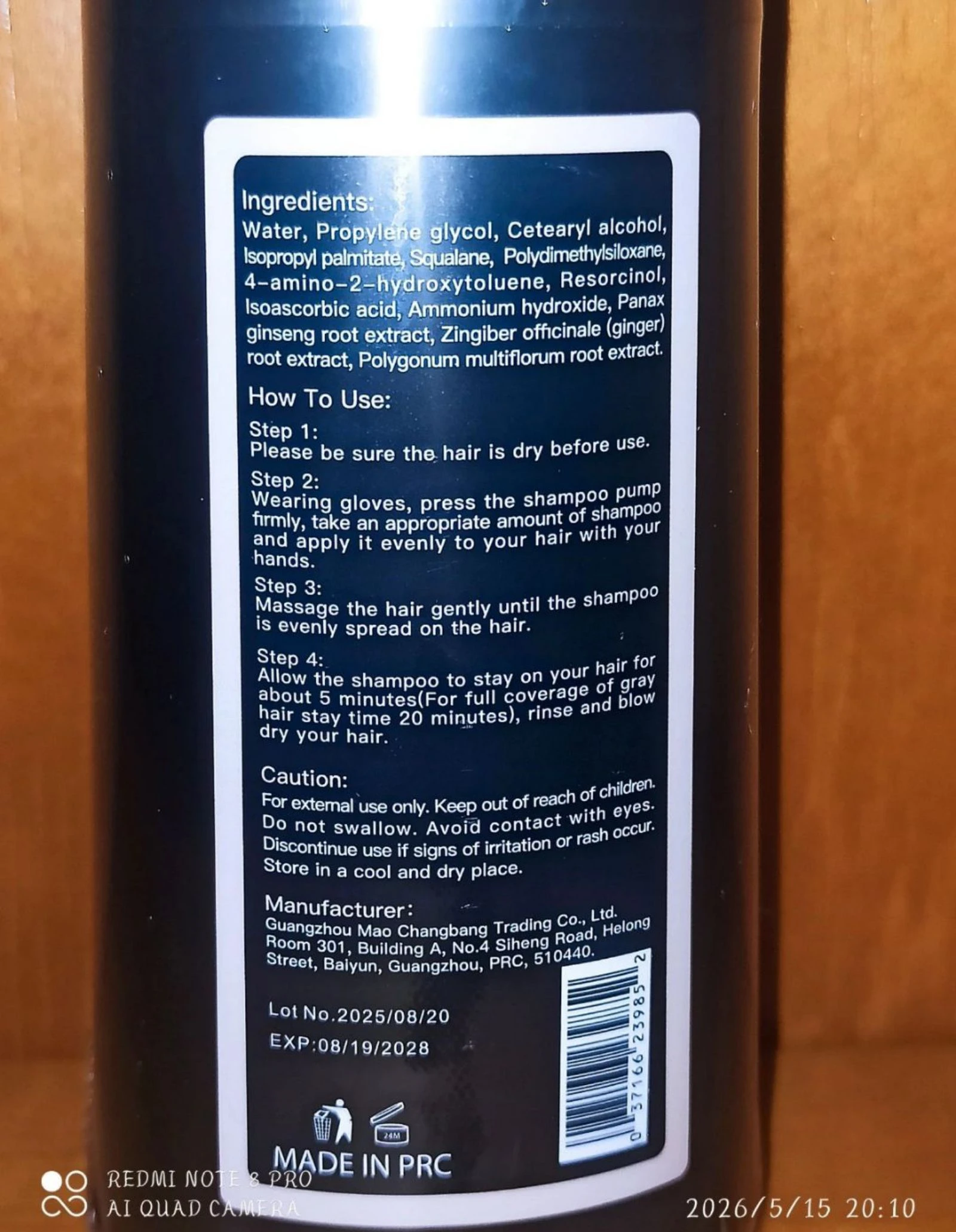 Shampoo 3-en-1 en tono Wine Red (Rojo Vino). – photo 4